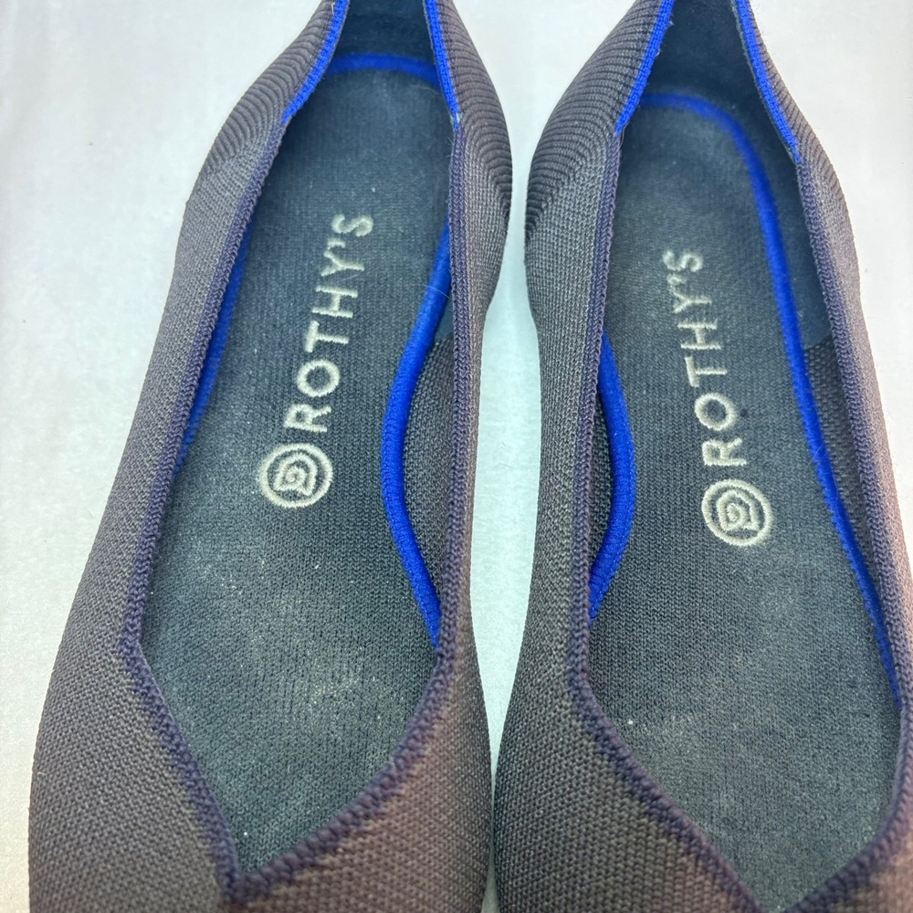 Rothys The Point Charcoal Grey Knit Pointed Toe Flats Size 10 - Picture 2 of 3